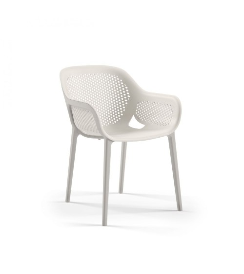 Poltrona design Atra grigio bianco set 4 pezzi