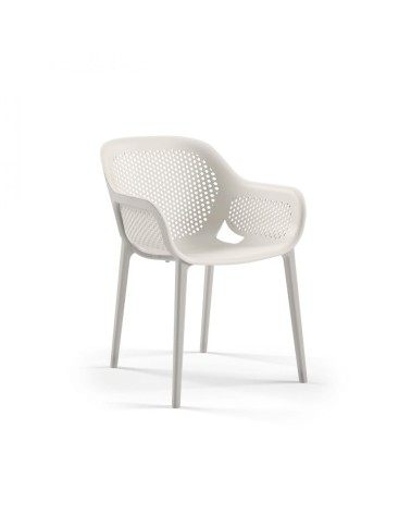 Poltrona design Atra grigio bianco set 4 pezzi