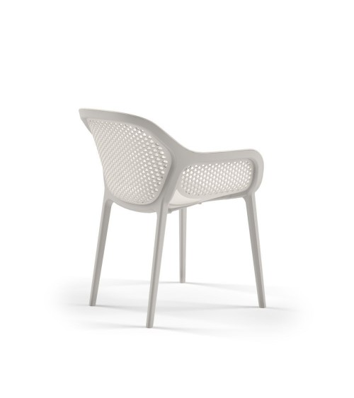 Poltrona design Atra grigio bianco set 4 pezzi