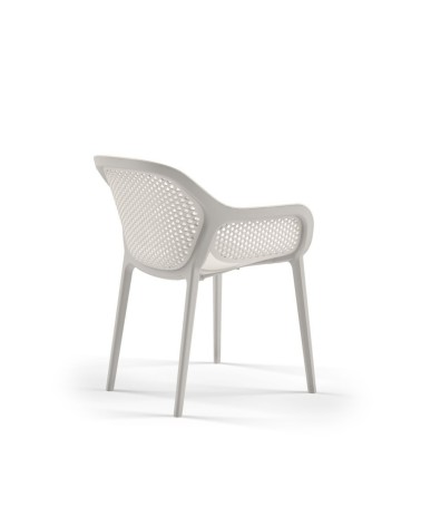 Poltrona design Atra grigio bianco set 4 pezzi