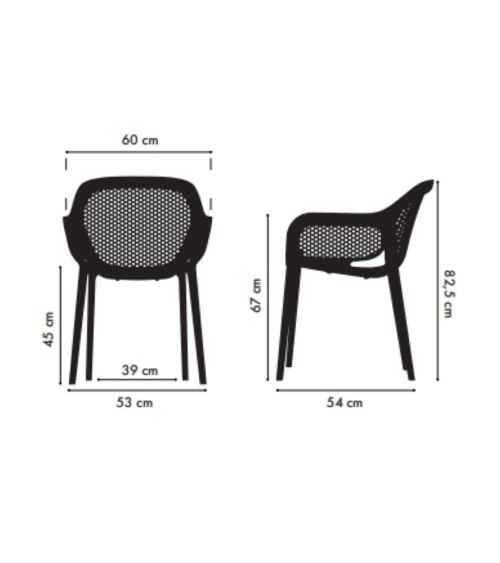 Poltrona design Atra grigio bianco set 4 pezzi