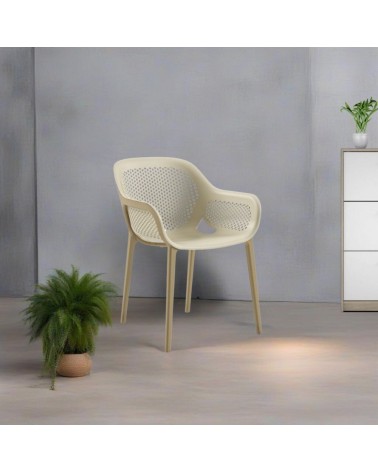 Poltrona design Atra caffè beige set 4 pezzi