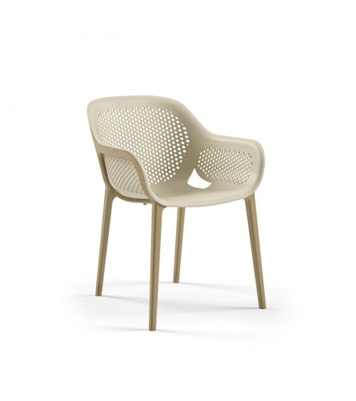 Poltrona design Atra caffè beige set 4 pezzi