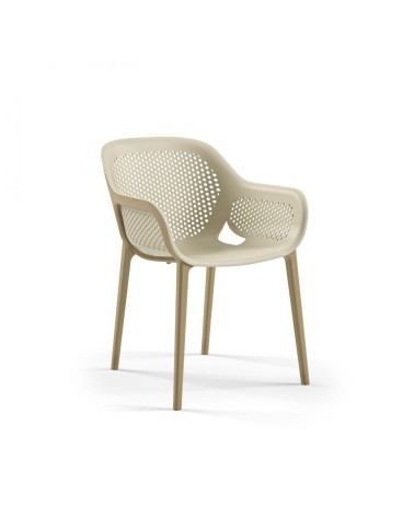 Poltrona design Atra caffè beige set 4 pezzi
