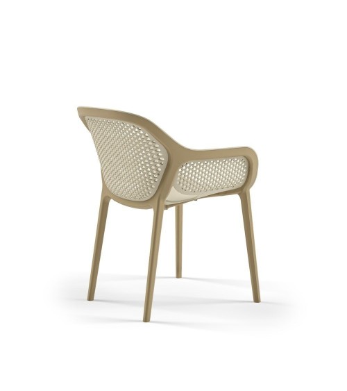 Poltrona design Atra caffè beige set 4 pezzi