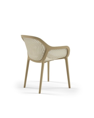 Poltrona design Atra caffè beige set 4 pezzi