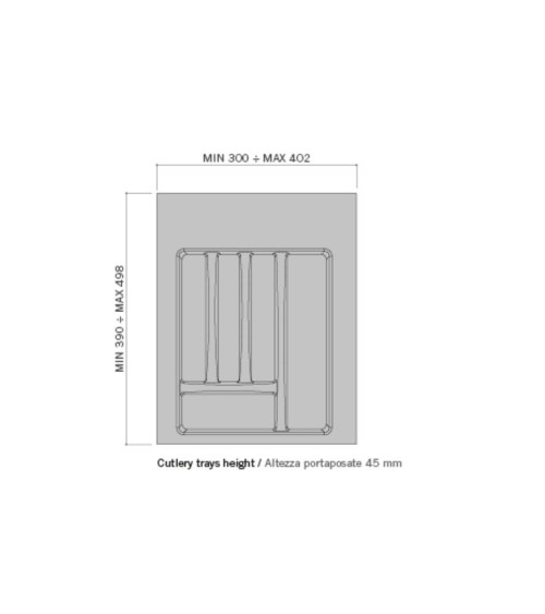 Portaposate 8102N 5 scomparti per cassetto da 40 o 45 cm
