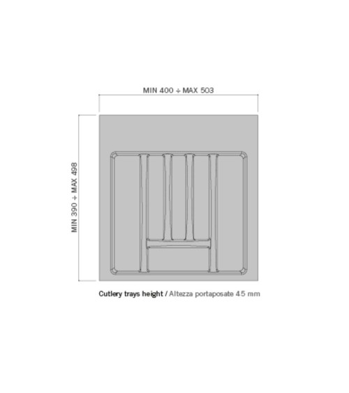 Portaposate 8103N 6 scomparti per cassetto da 50 o 55 cm