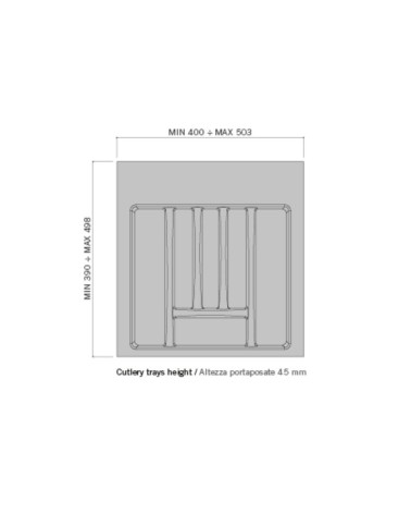 Portaposate 8103N 6 scomparti per cassetto da 50 o 55 cm