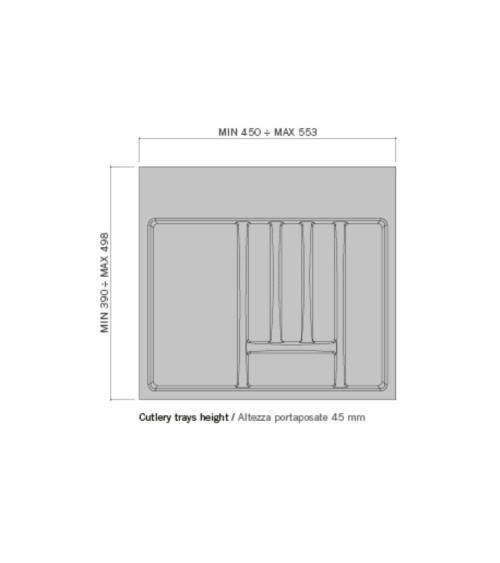 Portaposate 8104N 6 scomparti per cassetto da 60 cm