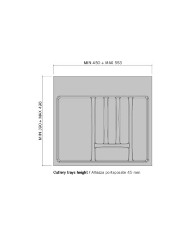 Portaposate 8104N 6 scomparti per cassetto da 60 cm