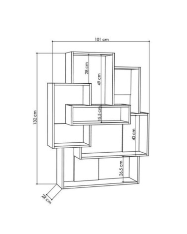 Libreria Barce rovere 101x22x132h