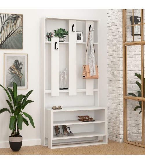 Mobile ingresso Chester bianco 90x36x180
