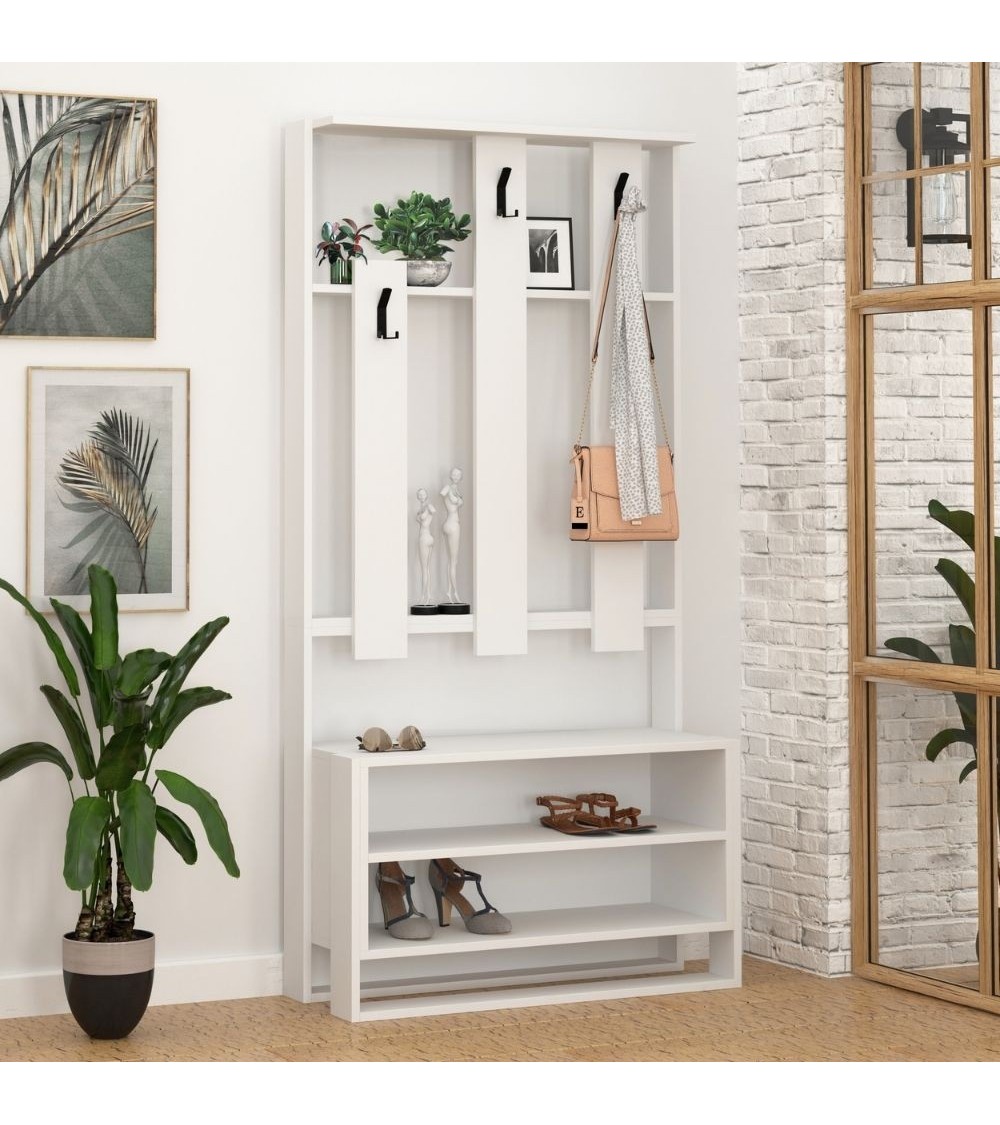 Mobile ingresso Chester bianco 90x36x180