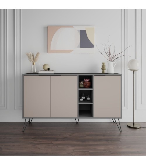Madia Clara antracite 3 ante tortora 142x35,6x83h