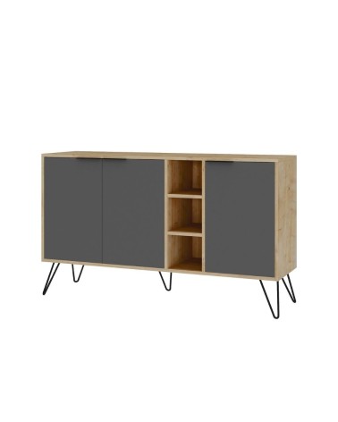Madia Clara rovere oak 3 ante antracite 142x35,6x83h