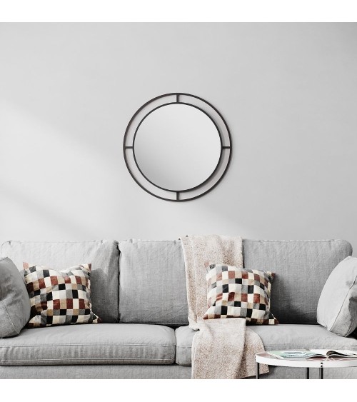 Specchio Bubble con doppia cornice in metallo nero