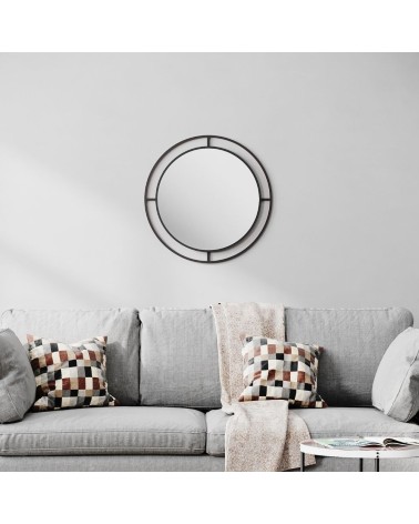 Specchio Bubble con doppia cornice in metallo nero