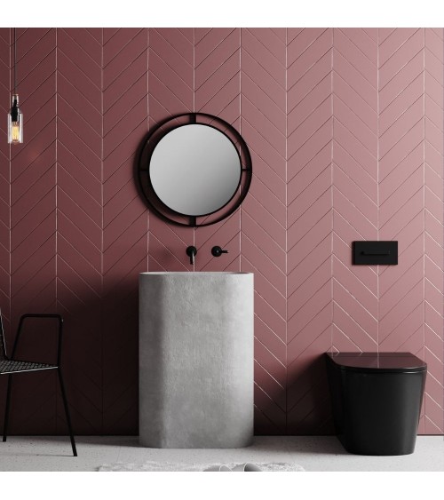 Specchio Bubble con doppia cornice in metallo nero
