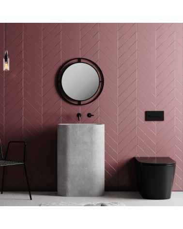 Specchio Bubble con doppia cornice in metallo nero