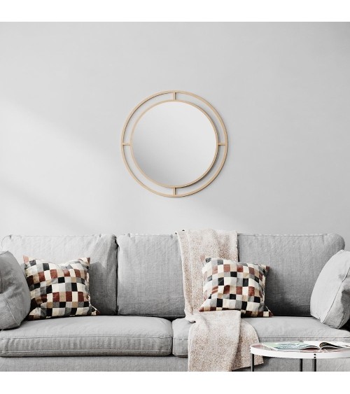 Specchio Bubble con doppia cornice in metallo oro
