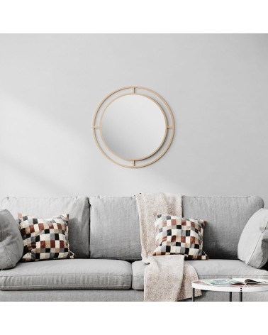 Specchio Bubble con doppia cornice in metallo oro