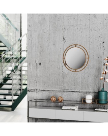 Specchio Bubble con doppia cornice in metallo oro