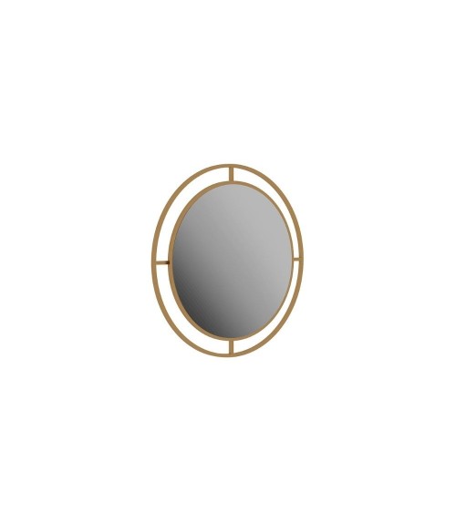 Specchio Bubble con doppia cornice in metallo oro