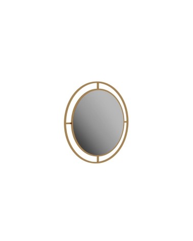 Specchio Bubble con doppia cornice in metallo oro