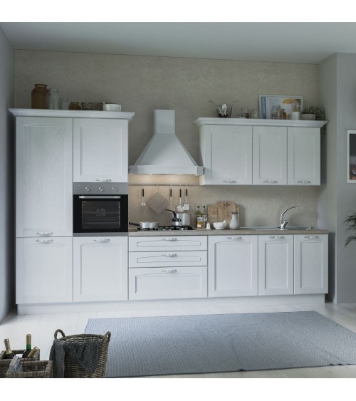 Cucina Sara Alma 360 bianca top ceramica sinistra con lavastoviglie