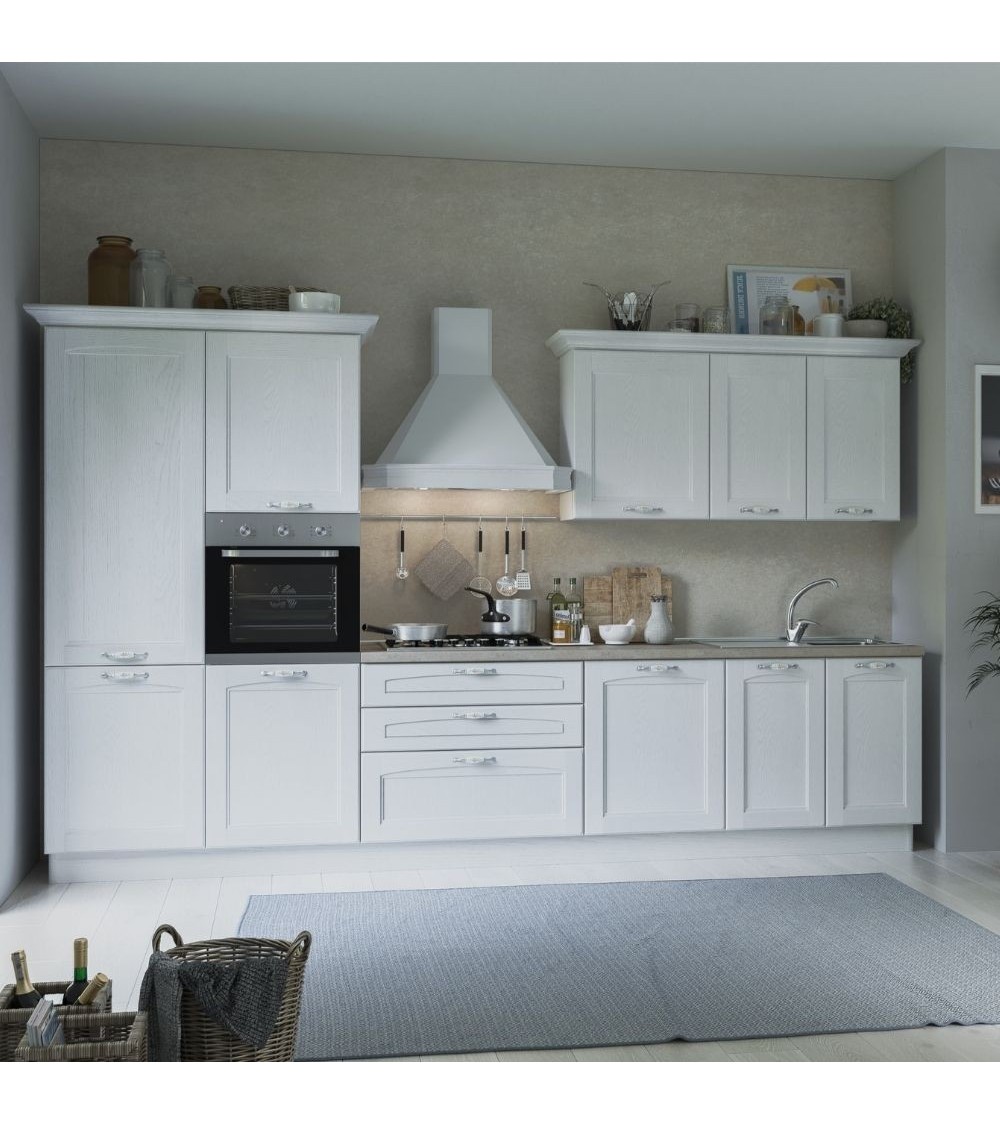 Cucina Sara Alma 360 bianca top ceramica sinistra con lavastoviglie