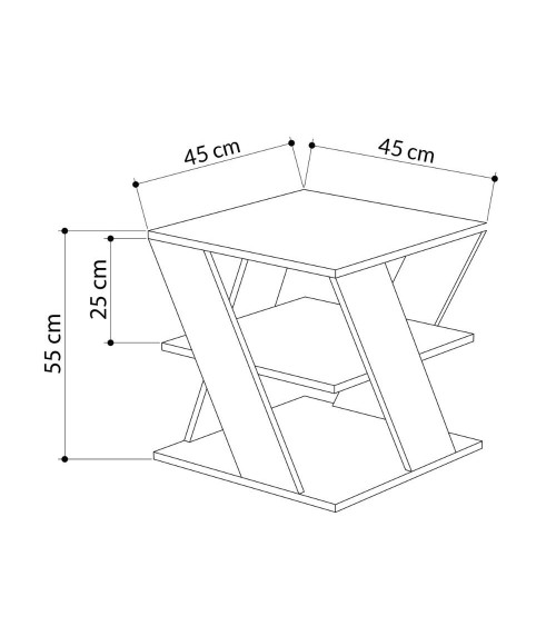 Tavolino da salotto Cyclo bianco 45x45