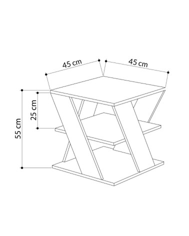 Tavolino da salotto Cyclo bianco 45x45
