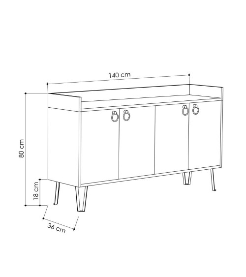 Madia Dea 4 ante antracite tortora 140x36x80 h