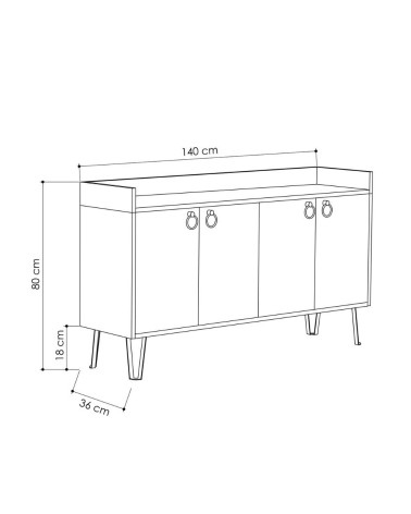 Madia Dea 4 ante antracite tortora 140x36x80 h