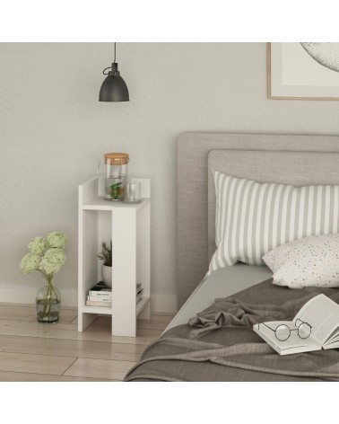 Tavolino comodino di design Elos bianco 27x25x60h sinistro
