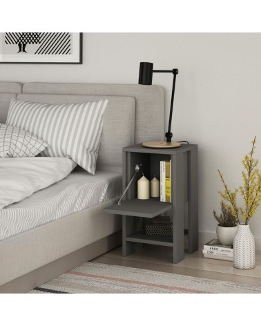 Comodino Ema antracite anta ribalta 30x30x55h