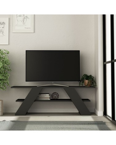 Porta TV aperto Farfalla 120 2 ripiani antracite