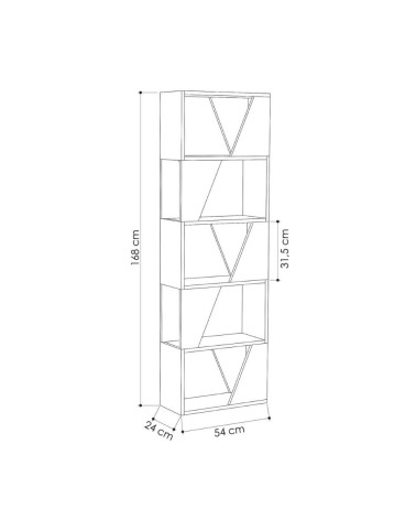 Libreria Frame bianca 5 ripiani 54x168