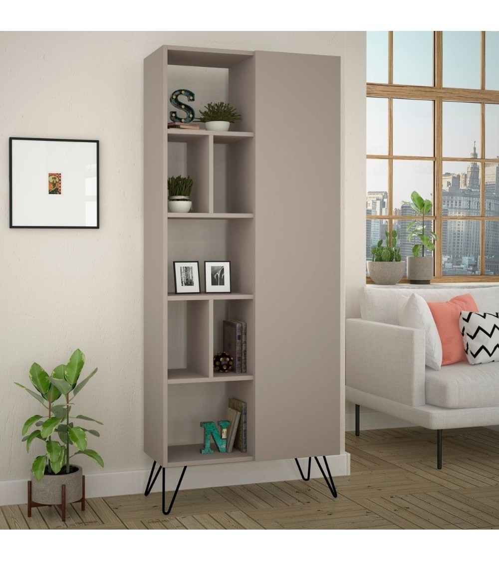 Libreria Jedda tortora con anta  80,6x191