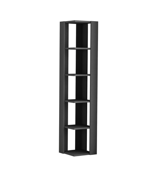 Libreria angolare Nati antracite 5 ripiani