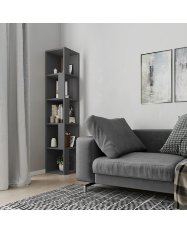 Libreria angolare Piano antracite 5 ripiani 31,4x31,4x158,9