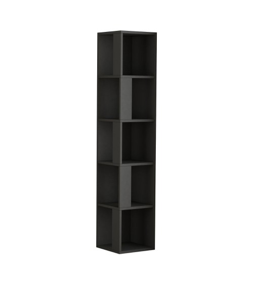 Libreria angolare Piano antracite 5 ripiani 31,4x31,4x158,9