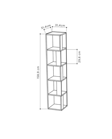 Libreria angolare Piano antracite 5 ripiani 31,4x31,4x158,9