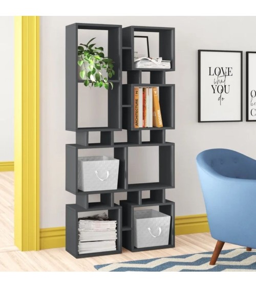 Libreria bifacciale Rail  antracite 79x166,5