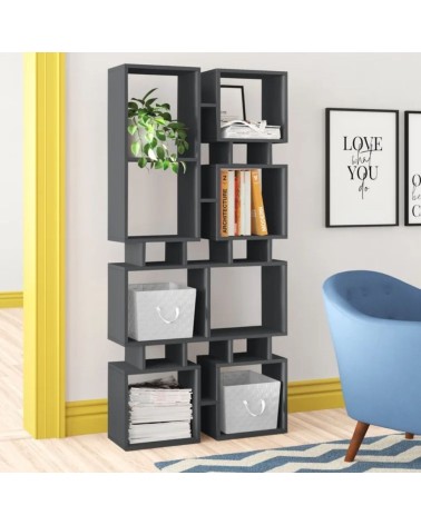 Libreria bifacciale Rail  antracite 79x166,5