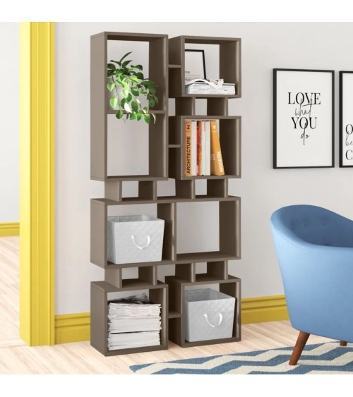 Libreria bifacciale Rail tortora 79x166,5