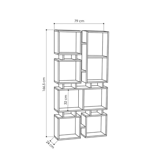 Libreria bifacciale Rail tortora 79x166,5