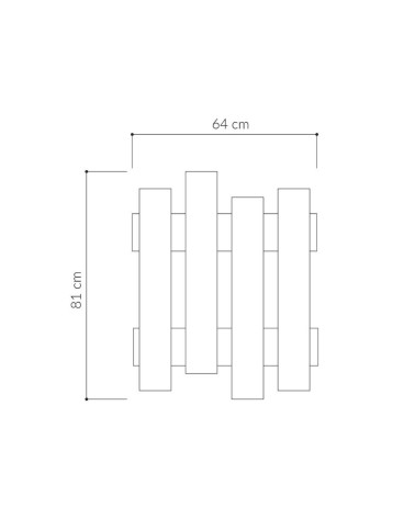 Appendiabiti a muro Wave rovere 8 ganci