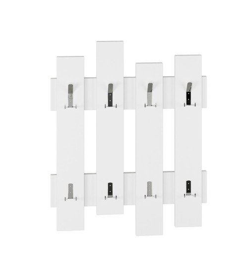 Appendiabiti a muro Wave bianco 8 ganci